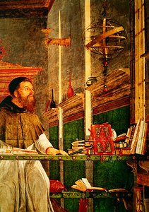 (détail) de la Vision de Saint Augustin, vers 1502-08 - Vittore Carpaccio
